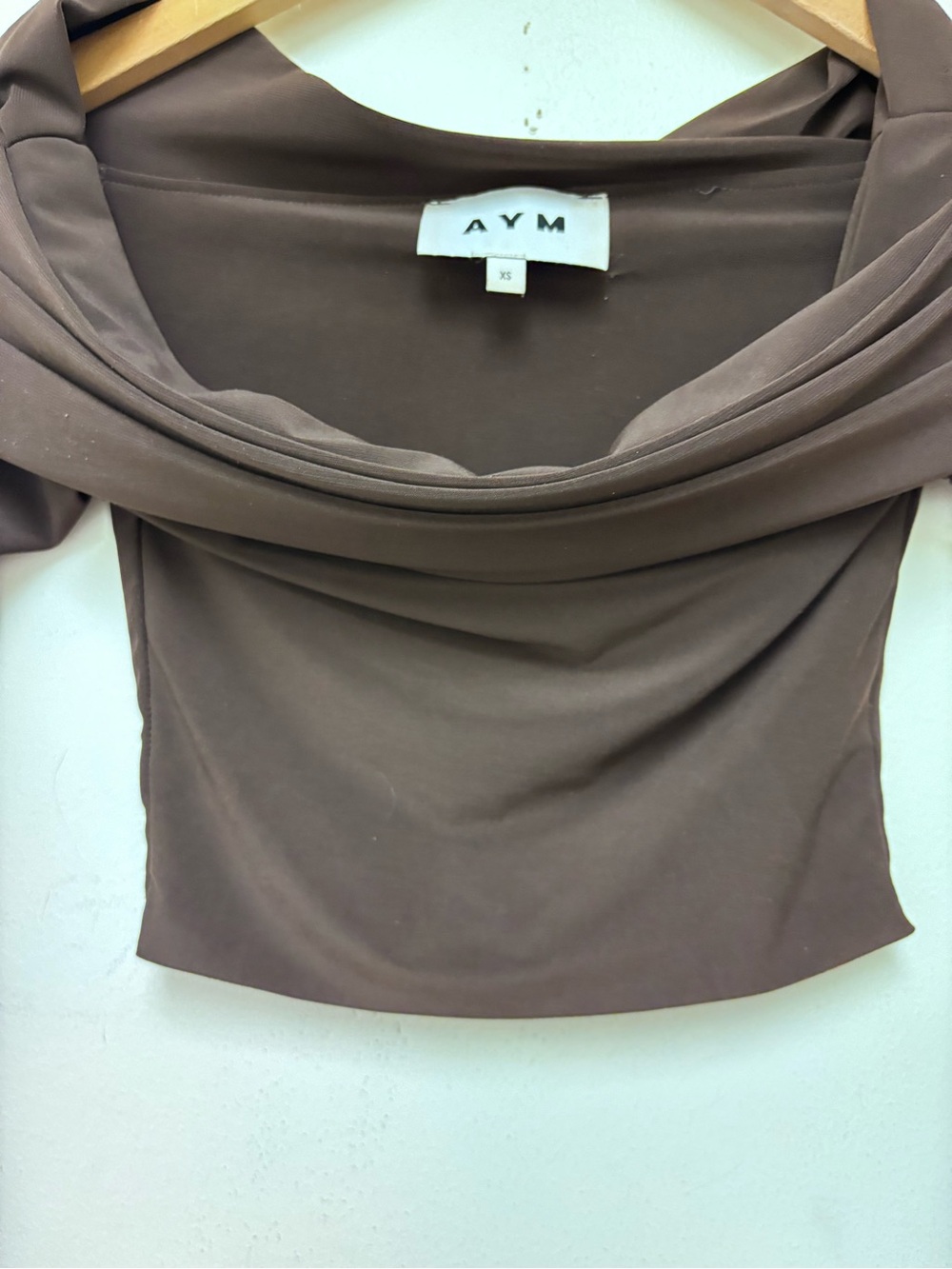 AYM Brown Off Shoulder Top - Picture 5 of 10